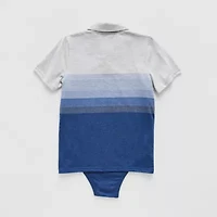 Thereabouts Little & Big Kid Boys Bodysuit Closure Easy-on + Easy-off Adaptive Short Sleeve