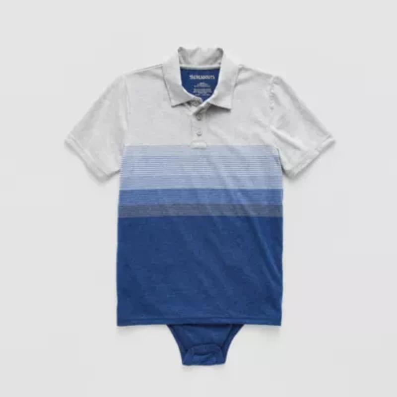 Thereabouts Little & Big Kid Boys Bodysuit Closure Easy-on + Easy-off Adaptive Short Sleeve