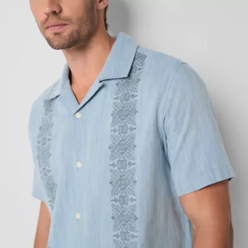 Frye and Co. Mens Short Sleeve Regular Fit Button-Down Shirt