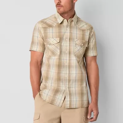 Frye and Co. Mens Short Sleeve Regular Fit Button-Down Shirt