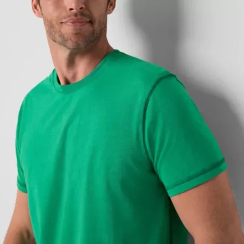 St. John's Bay Dexterity Super Soft Mens Easy-on + Easy-off Crew Neck Short Sleeve Adaptive T-Shirt