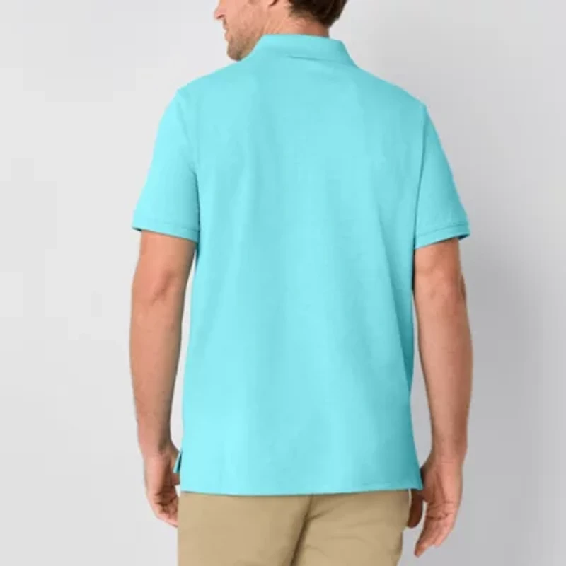 St. John's Bay Premium Dexterity Mens Classic Fit Easy-on + Easy-off Adaptive Short Sleeve Polo Shirt