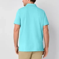 St. John's Bay Premium Dexterity Mens Classic Fit Easy-on + Easy-off Adaptive Short Sleeve Polo Shirt