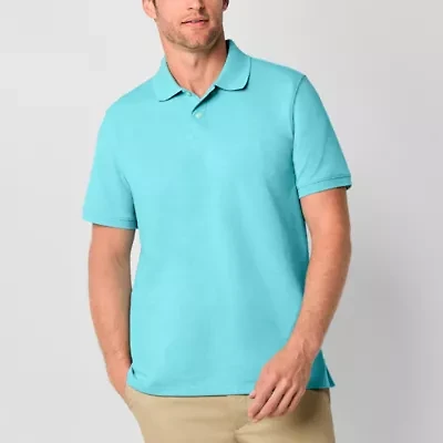 St. John's Bay Premium Dexterity Mens Classic Fit Easy-on + Easy-off Adaptive Short Sleeve Polo Shirt