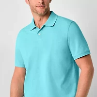St. John's Bay Premium Dexterity Mens Classic Fit Easy-on + Easy-off Adaptive Short Sleeve Polo Shirt