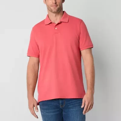 St. John's Bay Premium Dexterity Mens Classic Fit Easy-on + Easy-off Adaptive Short Sleeve Polo Shirt