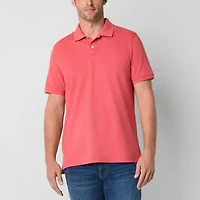 St. John's Bay Premium Dexterity Mens Classic Fit Easy-on + Easy-off Adaptive Short Sleeve Polo Shirt