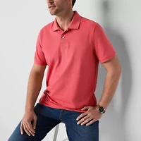 St. John's Bay Premium Dexterity Mens Classic Fit Easy-on + Easy-off Adaptive Short Sleeve Polo Shirt