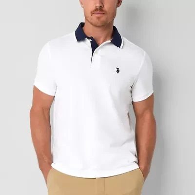 U.S. Polo Assn. Slim Fit Stretch Pique Mens Classic Fit Short Sleeve Polo Shirt