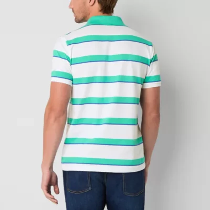 U.S. Polo Assn. Stripe Pique Mens Classic Fit Short Sleeve Shirt