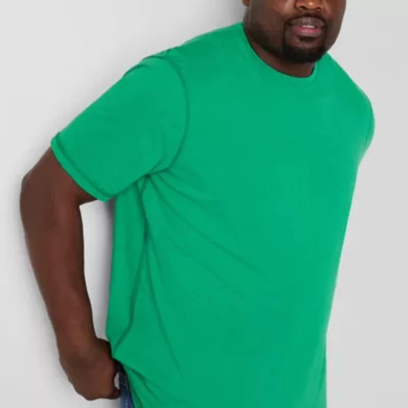 St. John's Bay Super Soft Mens Easy-on + Easy-off Crew Neck Short Sleeve Adaptive Big and Tall T-Shirt
