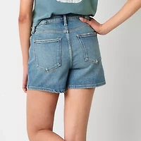 Arizona Curvy Womens High Rise-Juniors Denim Short