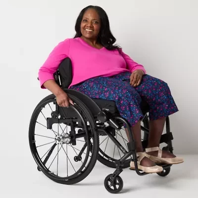 St. John's Bay Womens Plus Adaptive Easy-on + Easy-off Seated Wear Straight Mid Rise Capri Pant