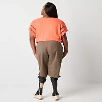 St. John's Bay Womens 11 1/2" Mid Rise Plus Adaptive Easy-on + Easy-off Bermuda Short