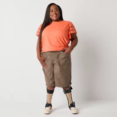 St. John's Bay Womens 11 1/2" Mid Rise Plus Adaptive Easy-on + Easy-off Bermuda Short