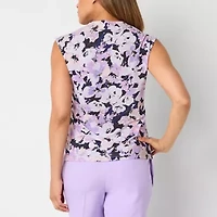 Black Label by Evan-Picone Womens Cowl Neck Sleeveless Blouse