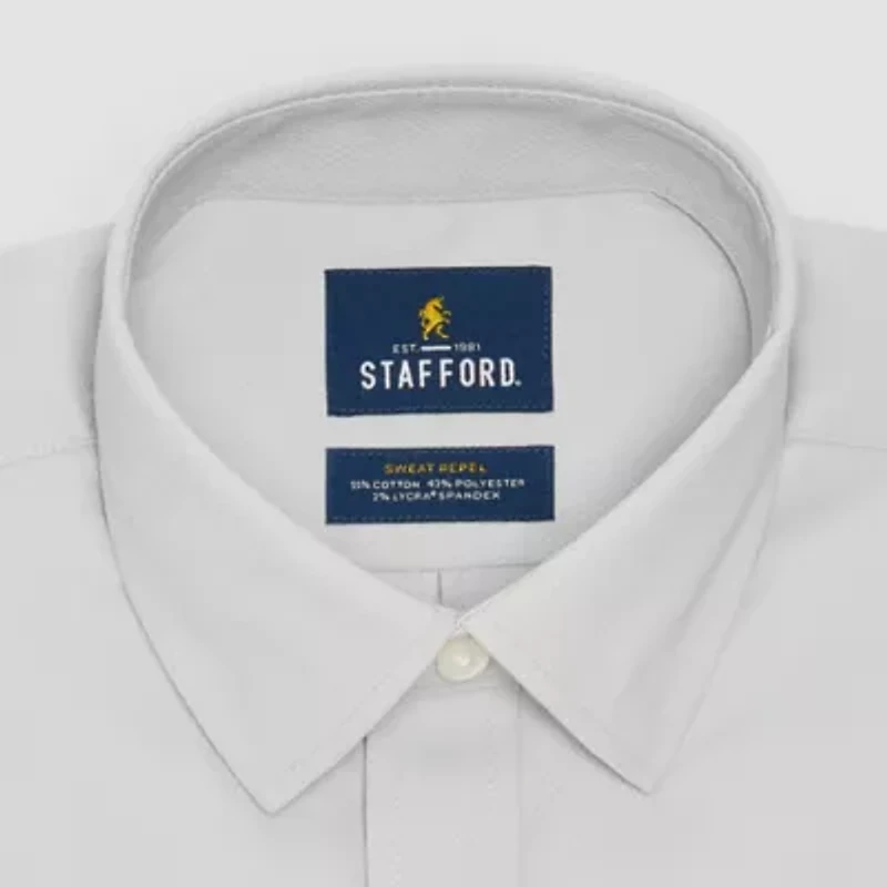 Stafford Advanced Performance Sweat Repel Mens Regular Fit Long Sleeve Dress Shirt