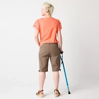 St. John's Bay Womens 11 1/2" Mid Rise Adaptive Easy-on + Easy-off Cargo Short