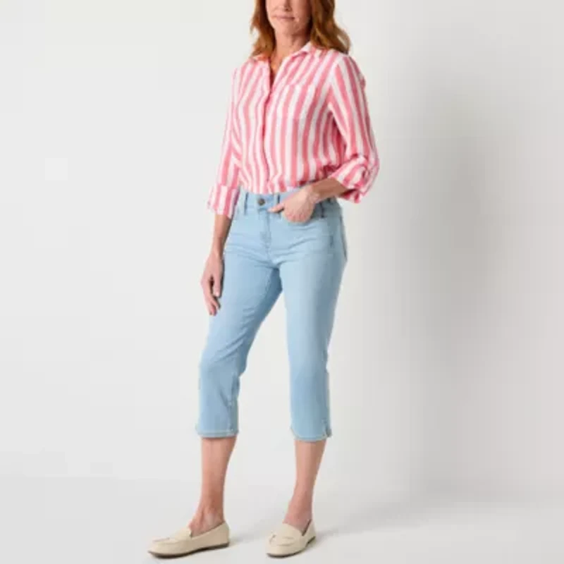 St. John's Bay Womens Skinny Mid Rise Capri Pant