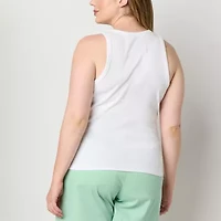 a.n.a Womens Sweetheart Neck Sleeveless Plus Tank Top