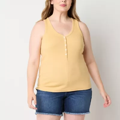 a.n.a Womens Plus Sweetheart Neck Sleeveless Tank Top