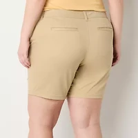 a.n.a Womens 8" Mid Rise Chino Short-Plus