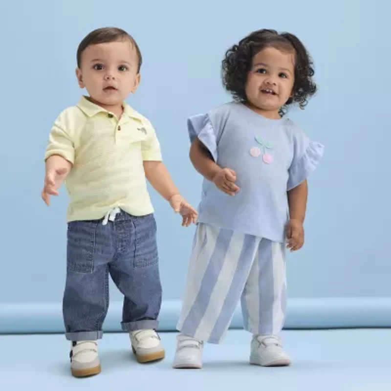 Okie Dokie Baby Girls Wide Leg Regular Fit Pull-On Pant