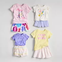 Okie Dokie Baby Girls Round Neck Short Sleeve Rib Bodysuit