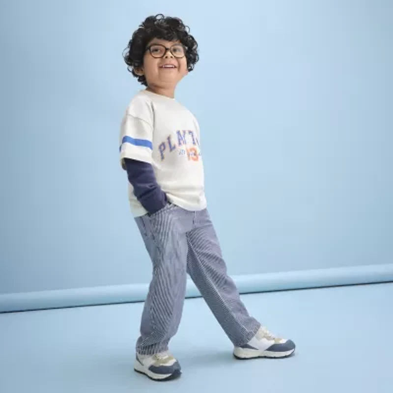 Okie Dokie Toddler & Little Boys Crew Neck Short Sleeve Regular Fit Graphic T-Shirt