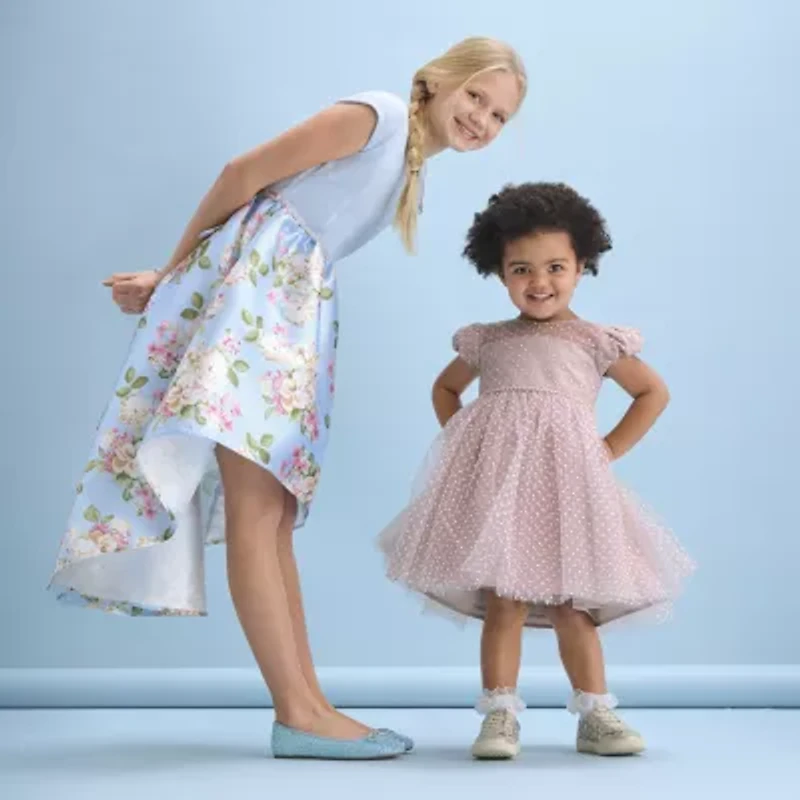 Blueberi Boulevard Toddler Girls Short Sleeve Cap A-Line Dress