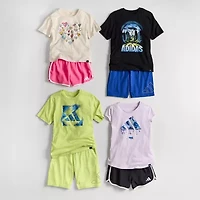 adidas Big Kid Girls Crew Neck Short Sleeve Slim Fit Graphic T-Shirt