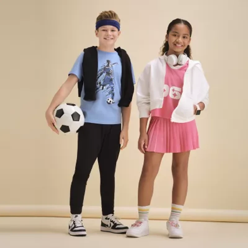 Xersion Big Kid Girls V Neck Short Sleeve Moisture Wicking Quick Dry Jersey