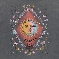 Sun And Moon Boyfriend Tee Womens Juniors Crew Neck Short Sleeve Oversized Graphic T-Shirt