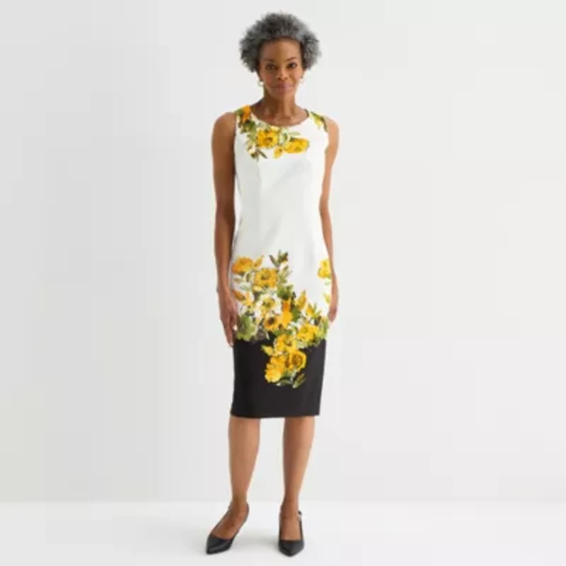 Maya Brooke Womens Floral Jacket Dress