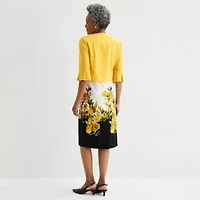 Maya Brooke Womens Floral Jacket Dress