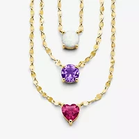 Gemstone 14K Gold Over Silver Round 18 Inch Pendant Necklace