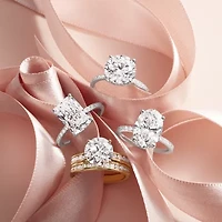 Grown Gorgeous Vs2, F Womens 4 1/4 CT. T.W. Lab White Diamond 14K Gold or Platinum Round Side Stone Bridal Set