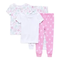 Toddler Girls Peppa Pig Crew Neck Short Sleeve 4-pc. Pajama Sets