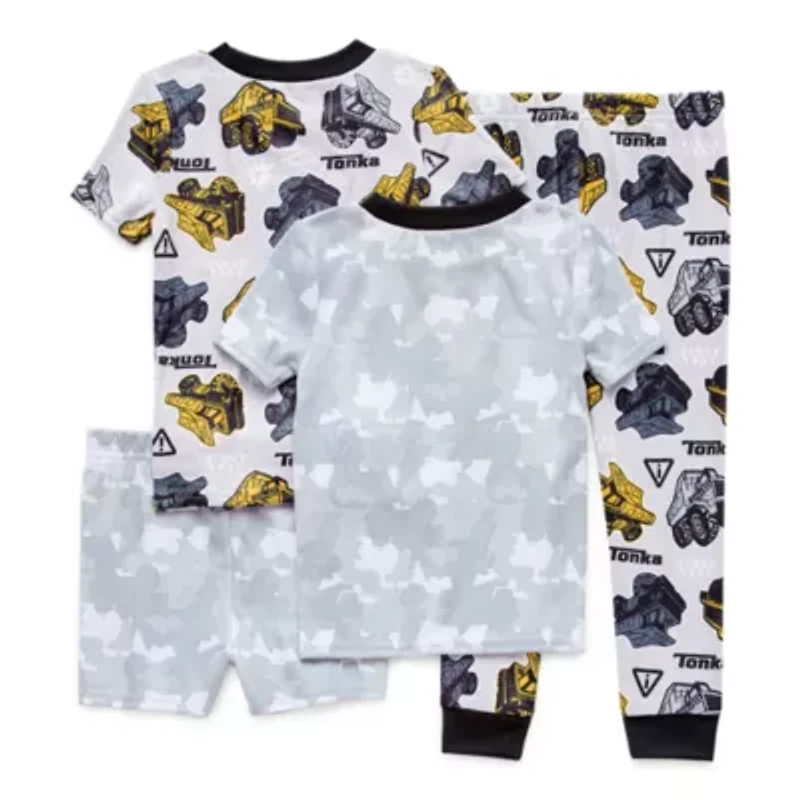 Toddler Boys Crew Neck Short Sleeve 4-pc. Pajama Sets