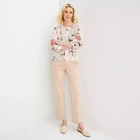 Liz Claiborne Womens Scoop Neck 3/4 Sleeve Blouse