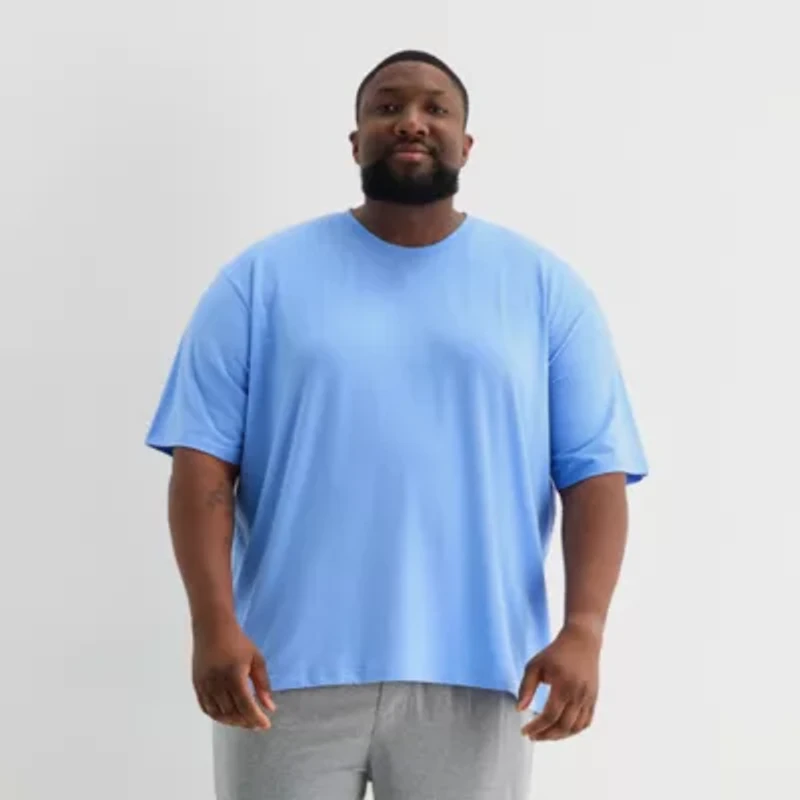 Stafford Mens Crew Neck Short Sleeve Big and Tall Pajama Top