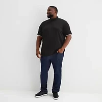 Shaquille O'Neal XLG™ Tipped Rib Mens Short Sleeve Big and Tall Mock Neck Top