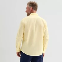 Stafford Chambray Mens Long Sleeve Regular Fit Button-Down Shirt