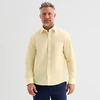 Stafford Chambray Mens Long Sleeve Regular Fit Button-Down Shirt