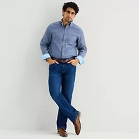 Stafford Chambray Mens Long Sleeve Regular Fit Button-Down Shirt