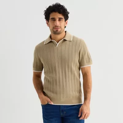 Stafford Johnny Collar\N Mens Short Sleeve Polo Sweater