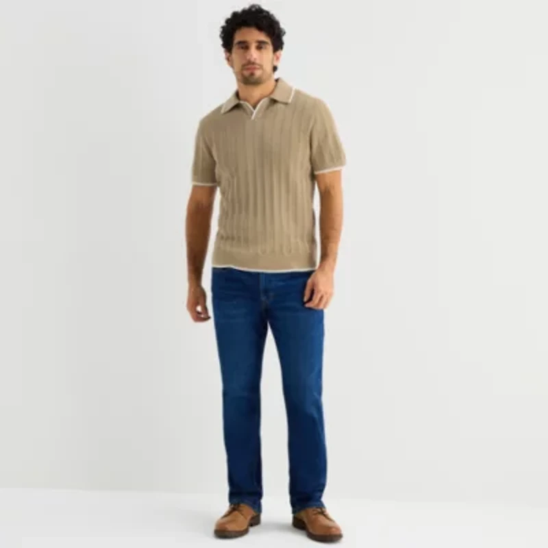 Stafford Johnny Collar\N Mens Short Sleeve Polo Sweater