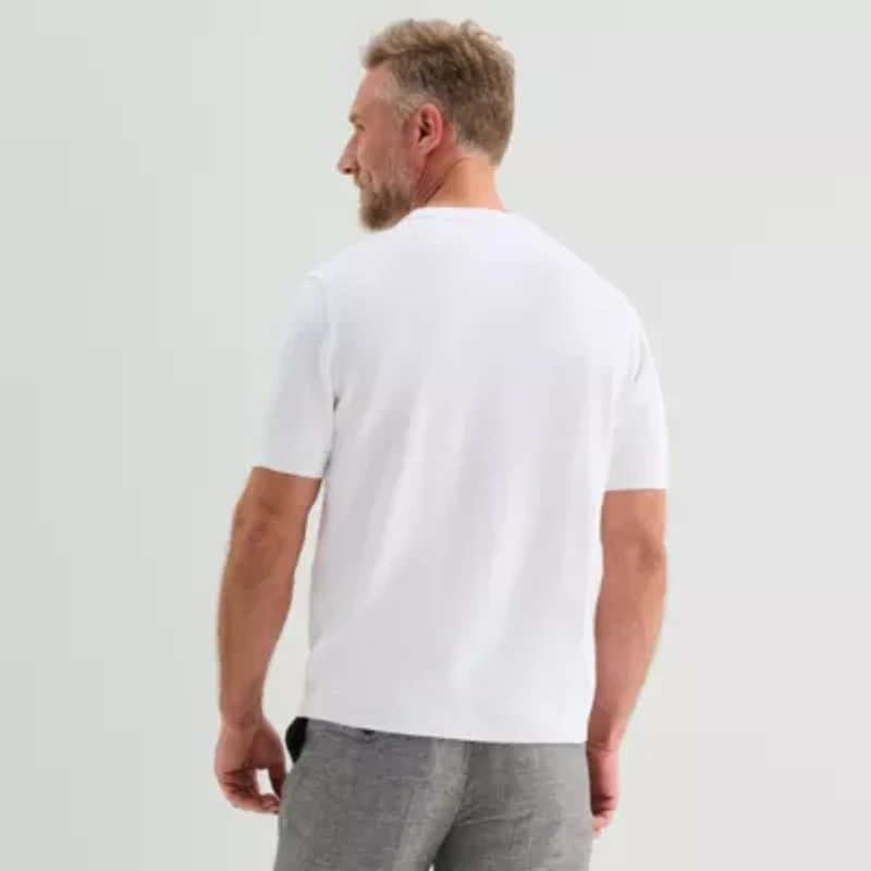 Stafford Mens Crew Neck Short Sleeve Pullover Sweater