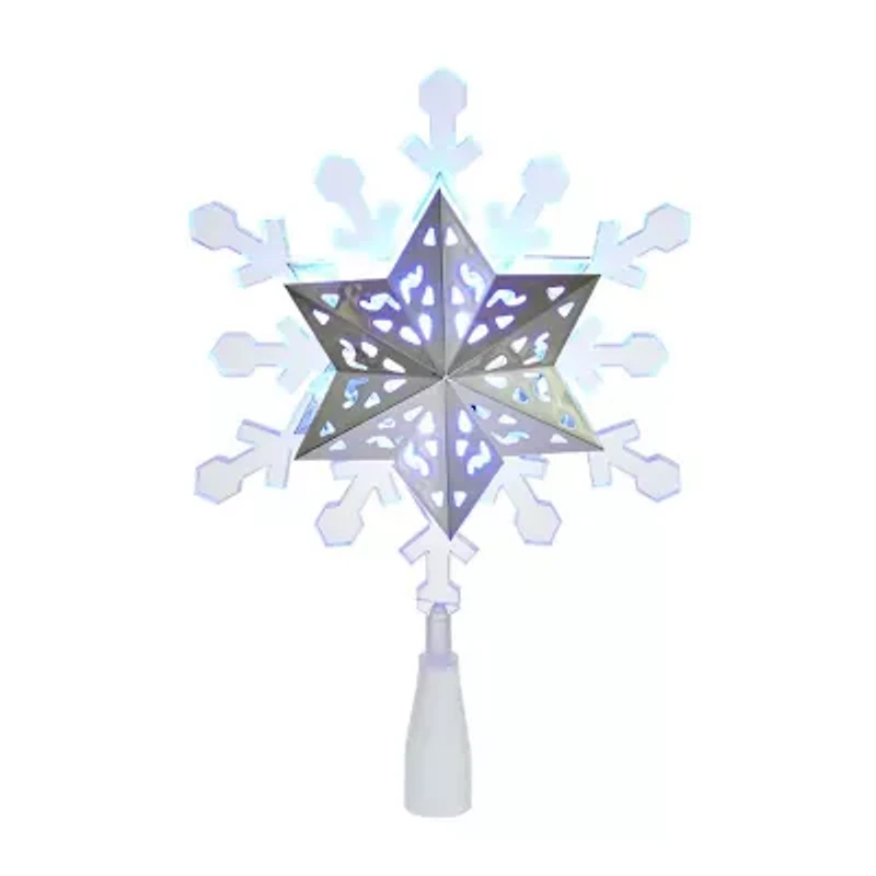 Kurt Adler Rotating Blue and White LED Lighted Snowflake Treetop