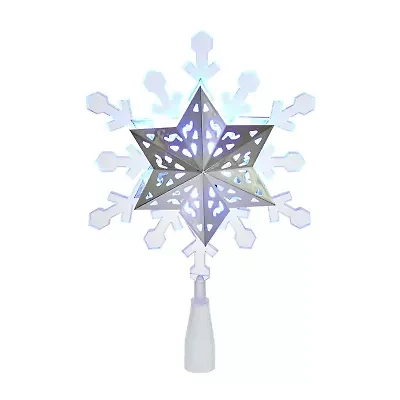 Kurt Adler Rotating Blue and White LED Lighted Snowflake Treetop